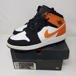 Jordan Kids' Black and Orange Sneakers